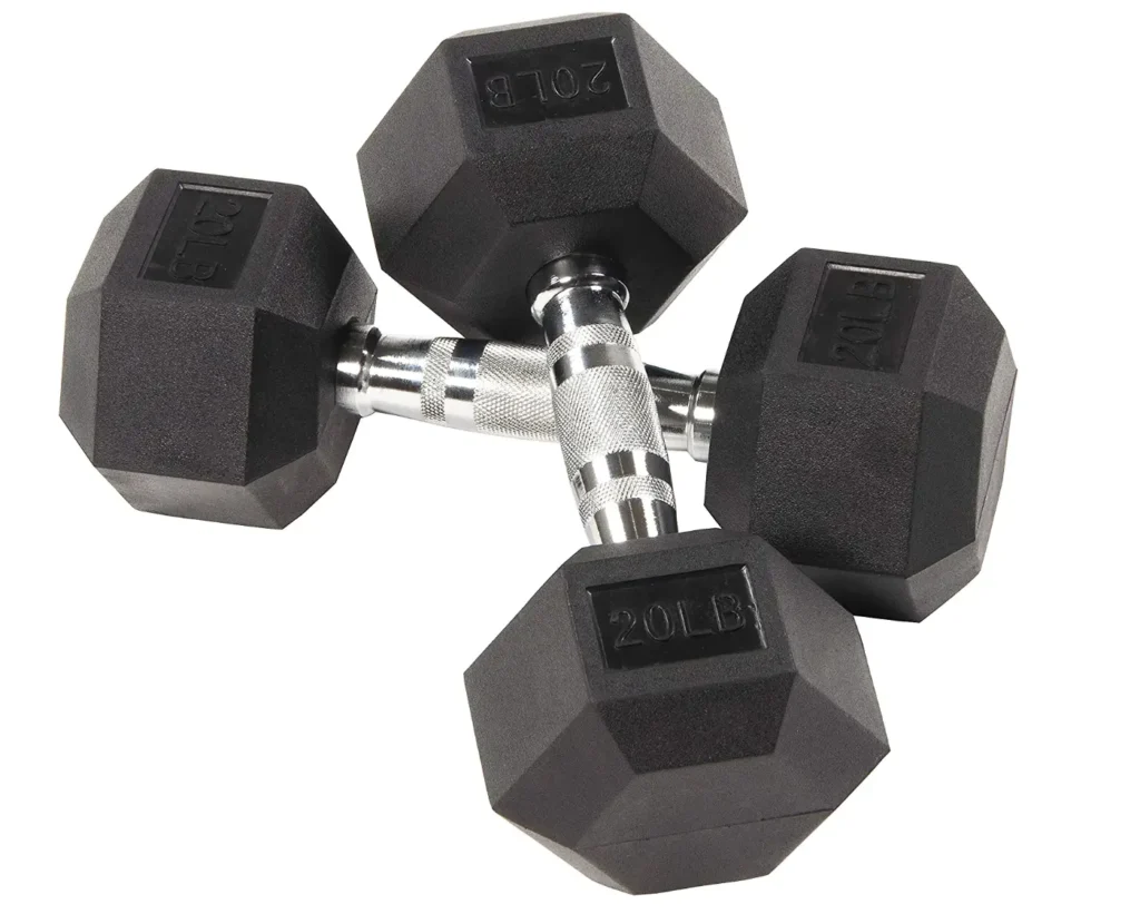 Sporzon Rubber Encased Hex Dumbbell