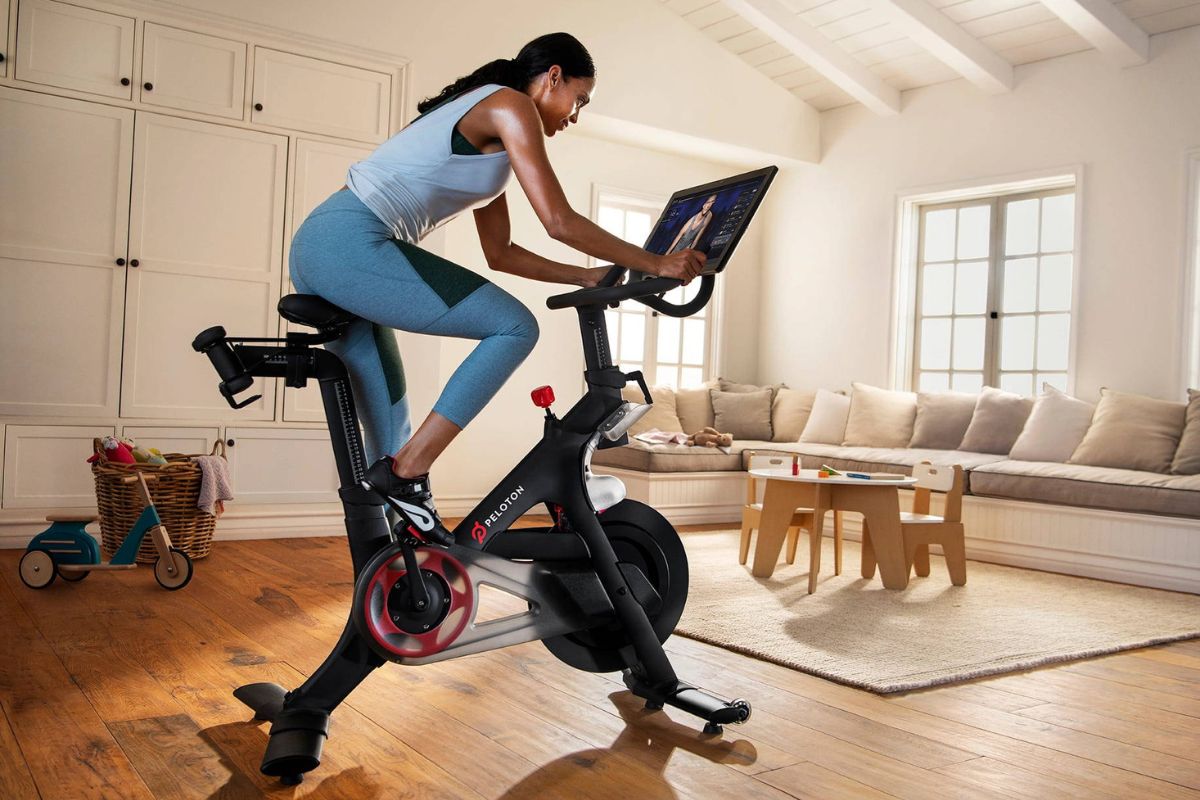 Athlete Woman on Peloton 