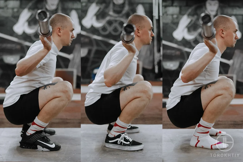 Squats in different shoes Torokhtiy