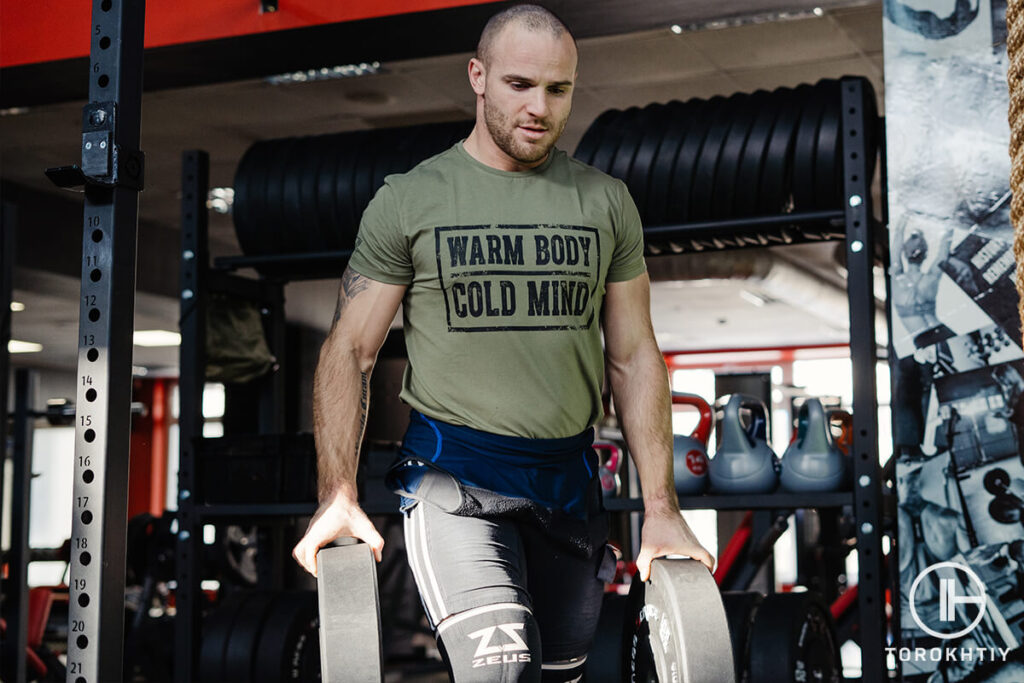 Athlete Takes Bumper Plates