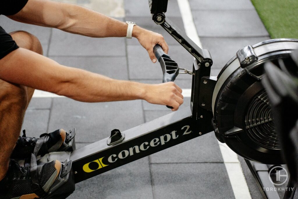 Rowing incorporates the whole body muscles