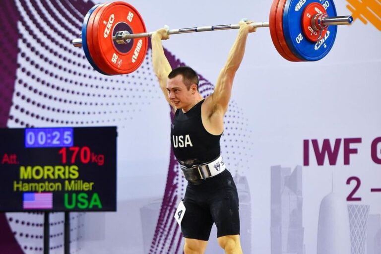 Morris Hampton Miller got 3rd place in the Clean & Jerk at the IWF Grand Prix II in Doha