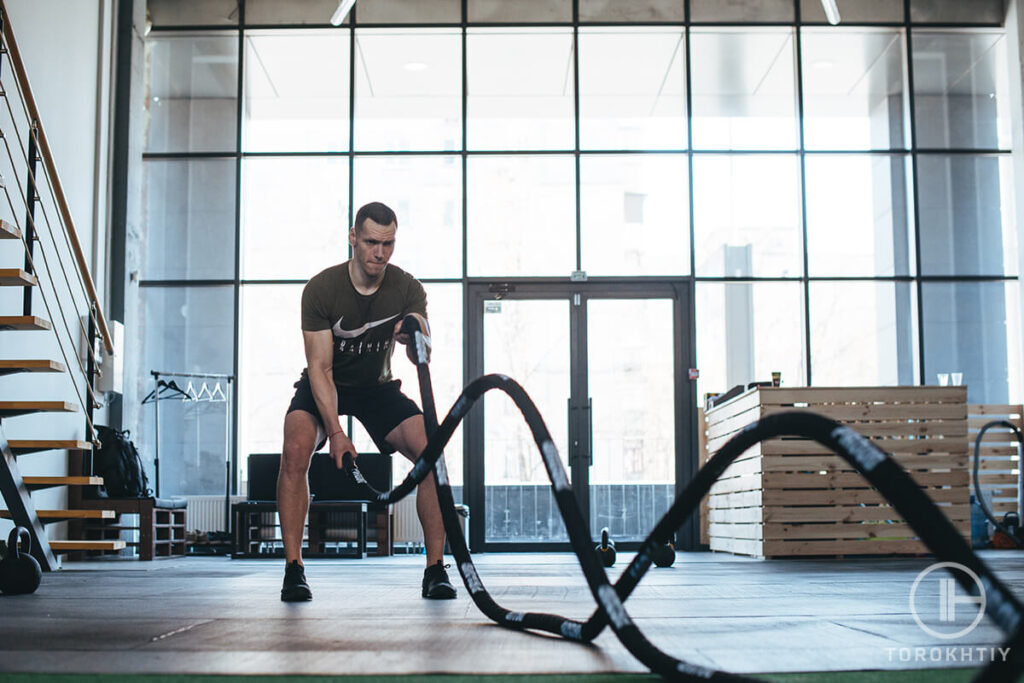 Athlete Battle Rope Workout