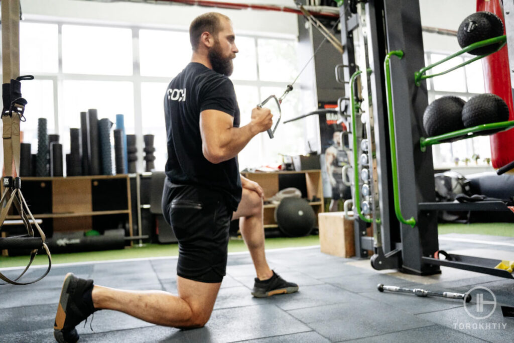 Athlete Cable Machine Training