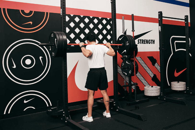 nike squat rack during training