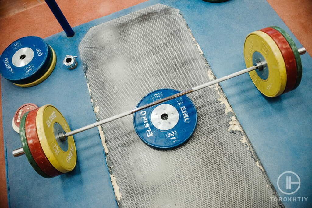 barbell in the gym