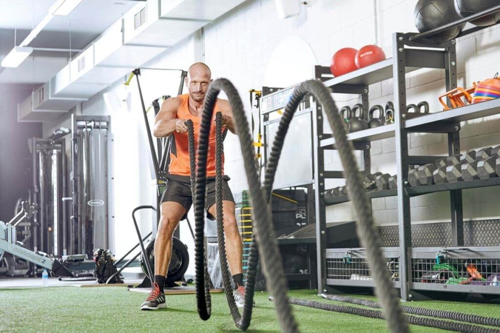 Battle Rope Training in Home Gym