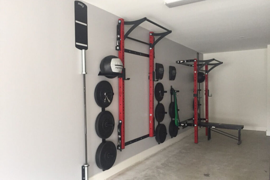 Folding Squat Rack in Home