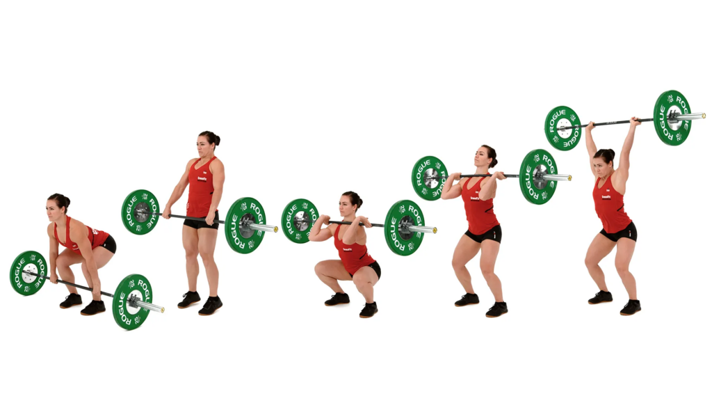 woman working out with barbell 