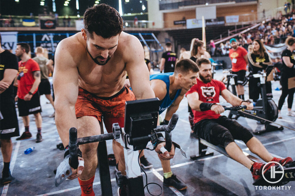 Man Cycling on Exercise Bike