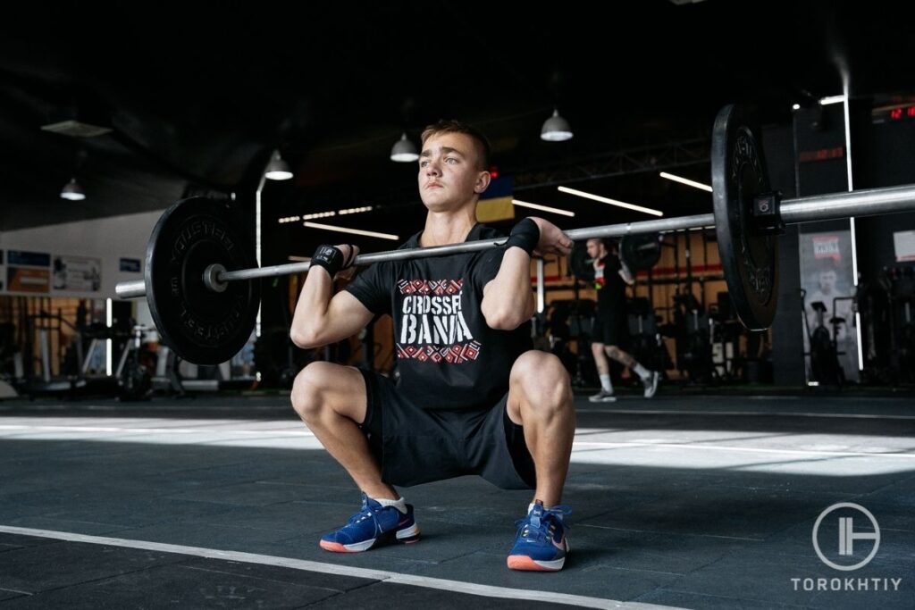 Doing Front Squat by Young Person