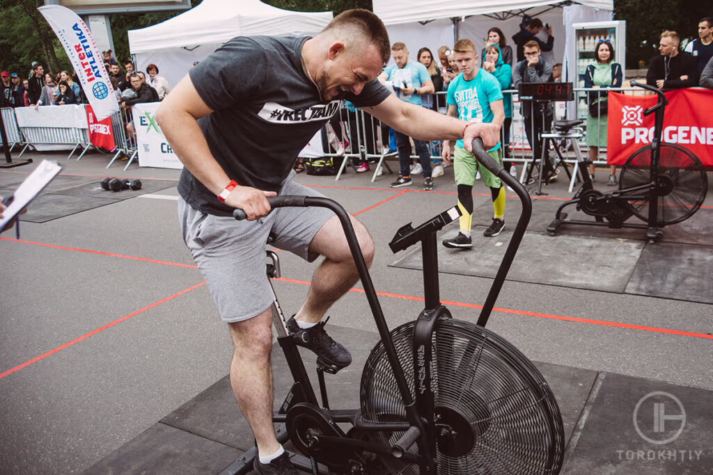 cardio training on air bike