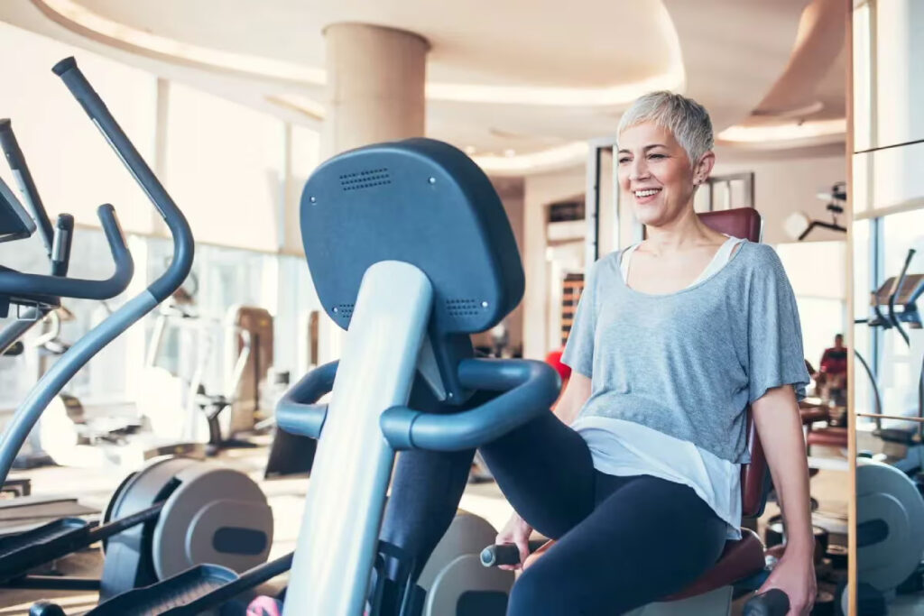 exercise bike at the gym