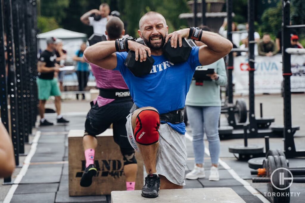 CrossFit with dumbbelles