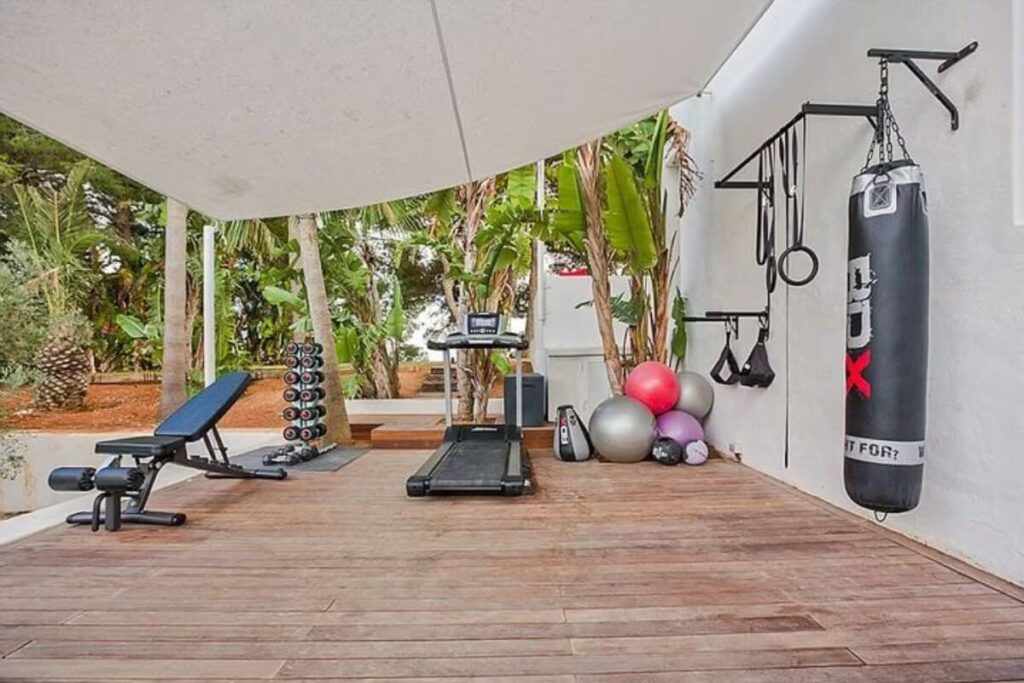 Patio home gym setup