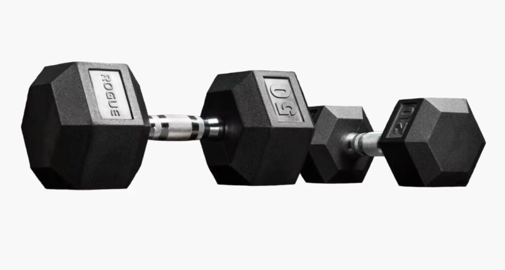 Rogue Rubber Hex Dumbbells