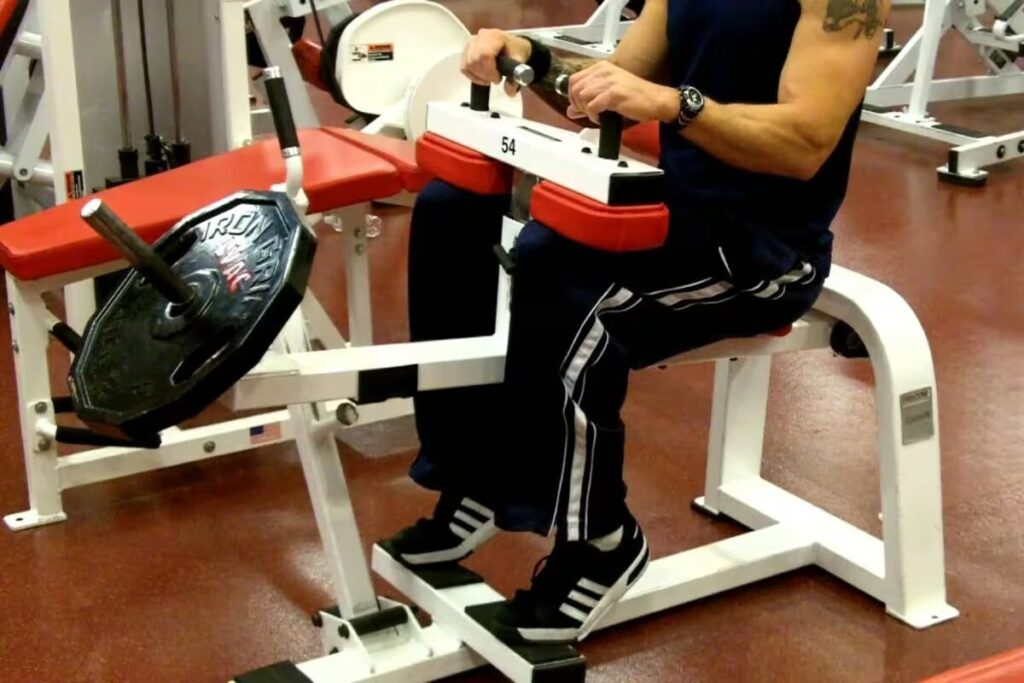 athlete athlete doing seated calf raises