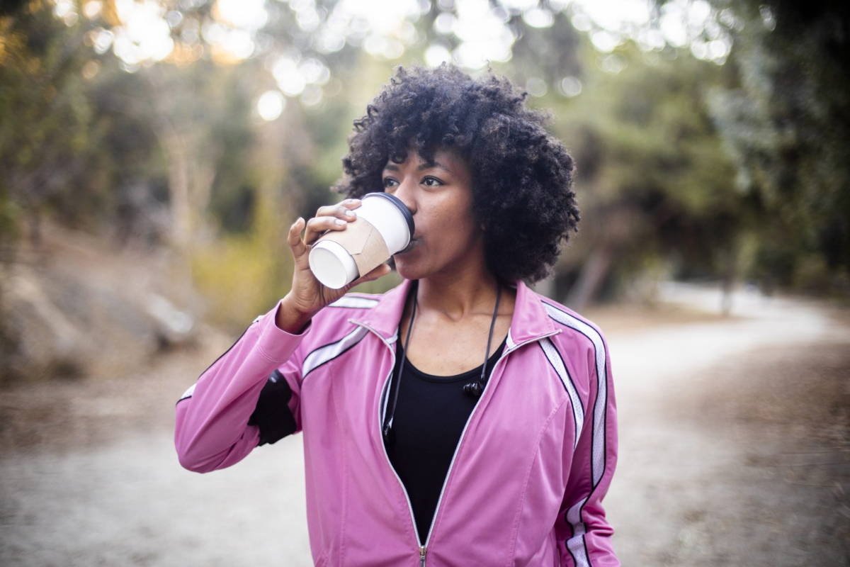 Woman drinking coffee