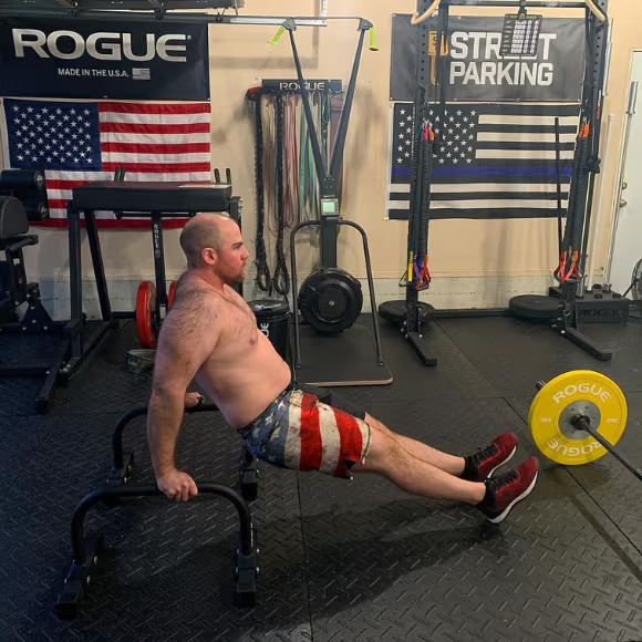athlete training with rogue pushup bars