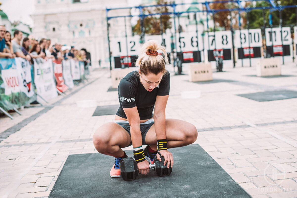 Athelete woman training outside