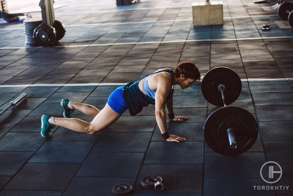 barbell in gym