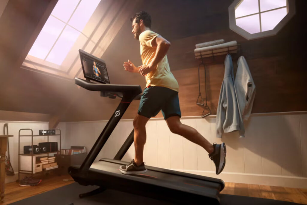 running on a treadmill