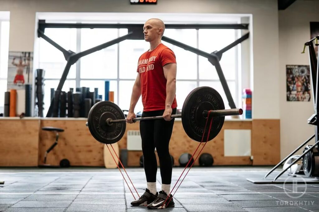 resistance bands deadlifting