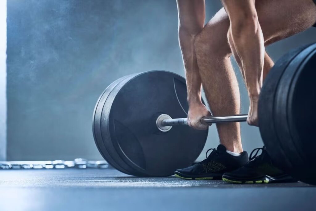 Athlete Wearing a Belt for Deadlift