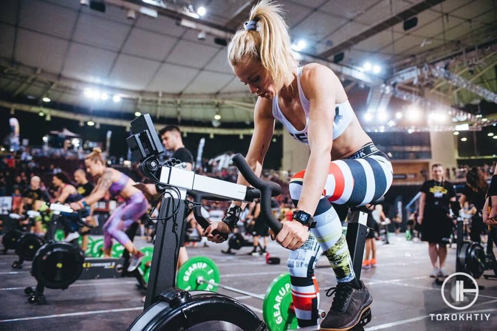 training on an exercise bike