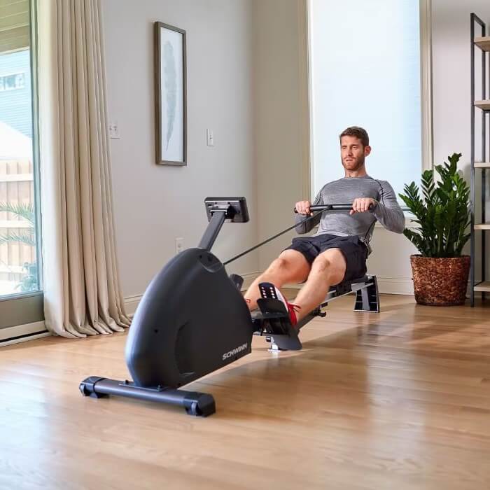 athlete on Schwinn Crewmaste Rower