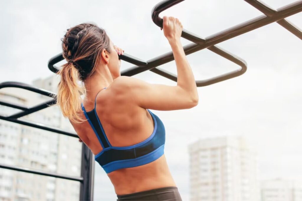 woman training outside