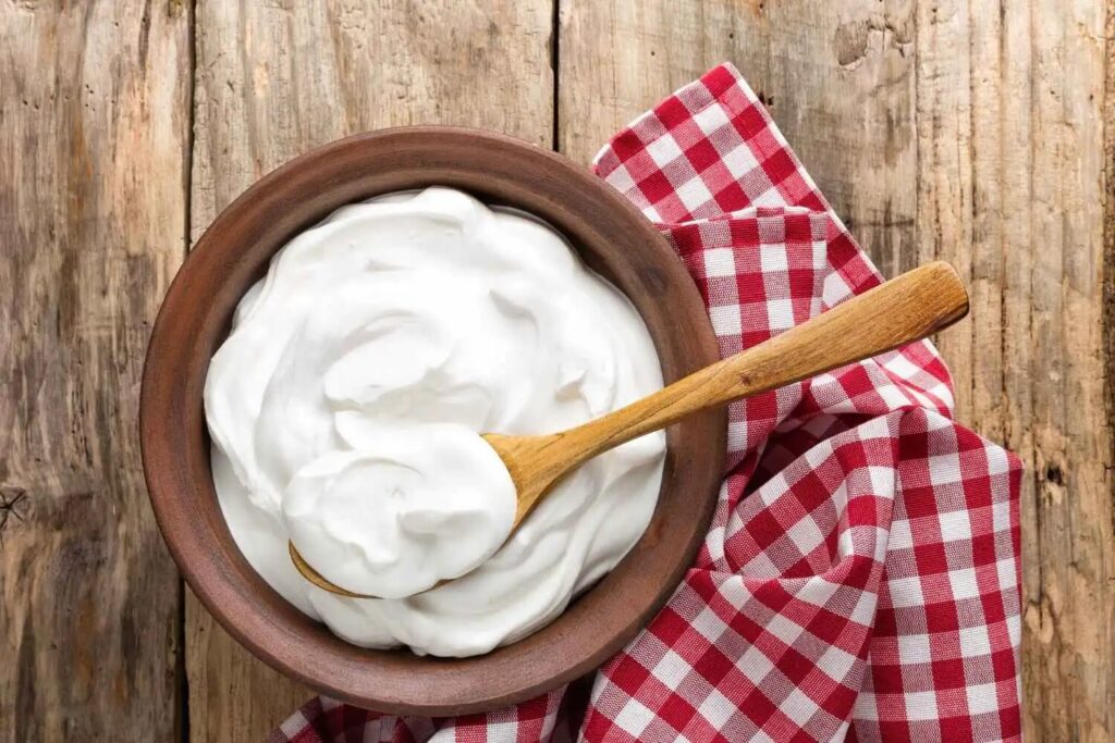 greek yogurt with spoon