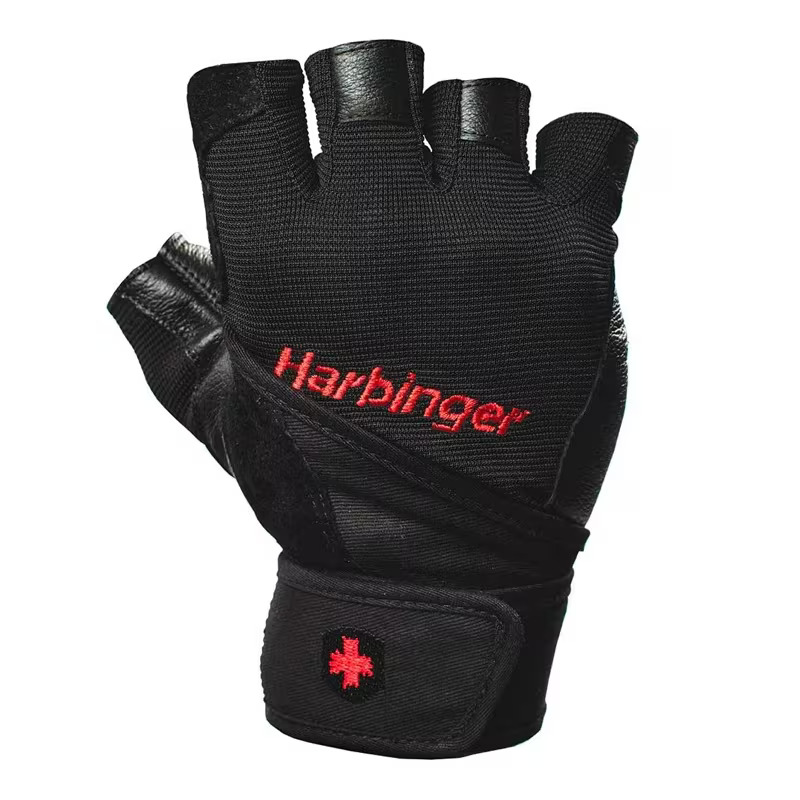 Harbinger Pro Wristwrap Weightlifting Gloves