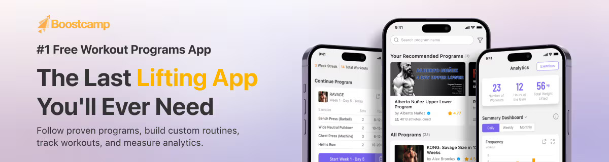 Free workout programs with Boostcamp app