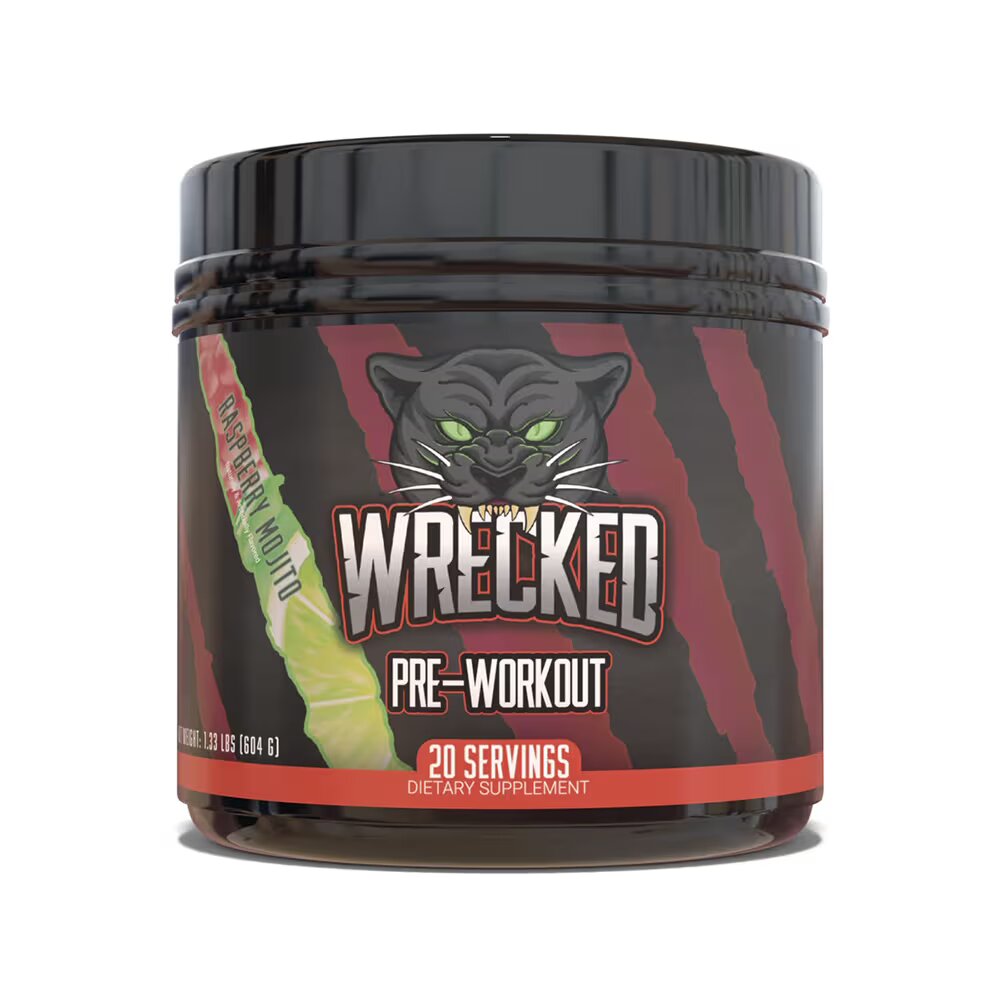 wrecked pre-workout bottle sample