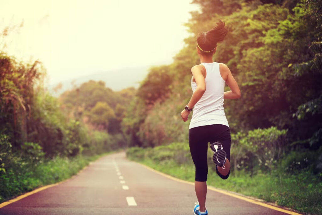 Running along the road