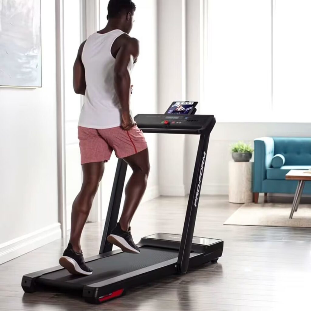 athlete workout on proform treadmill