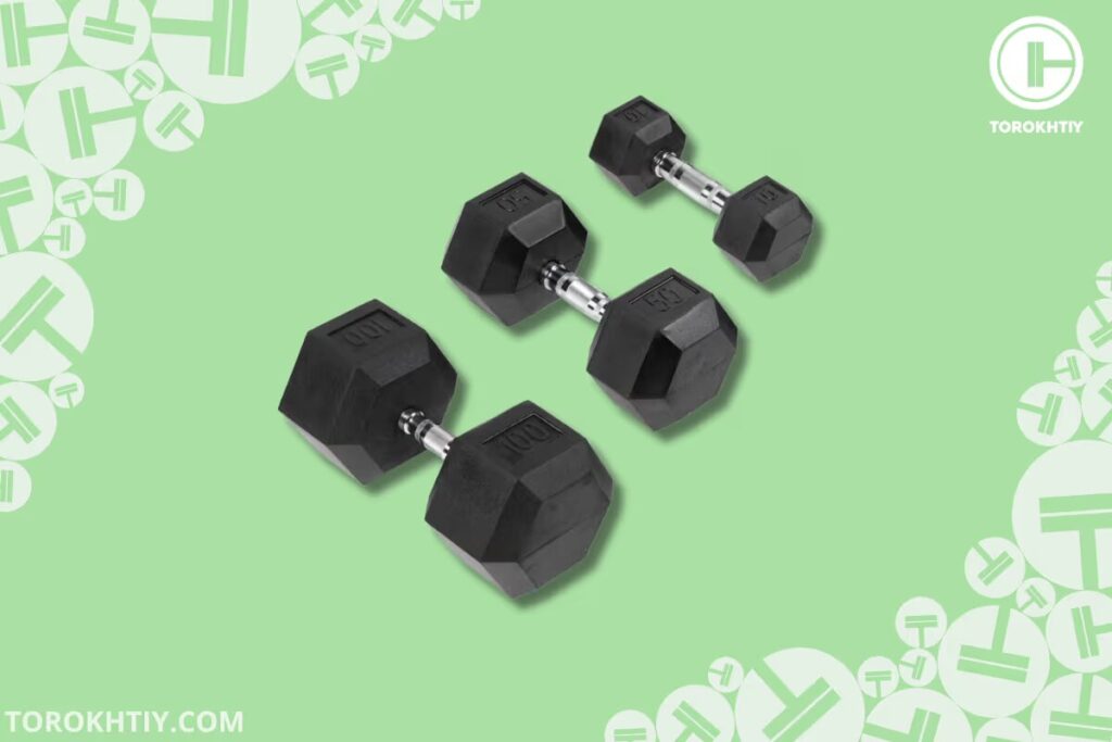 TITAN FITNESS Rubber Hex Dumbbell