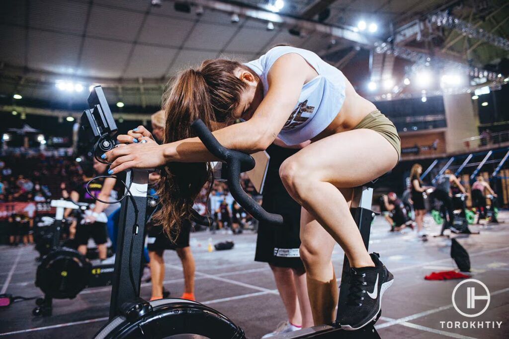 Woman on Exercise Bike