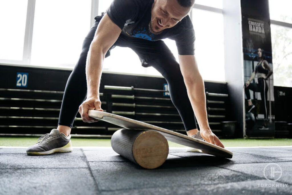 balance board preparing to exercise