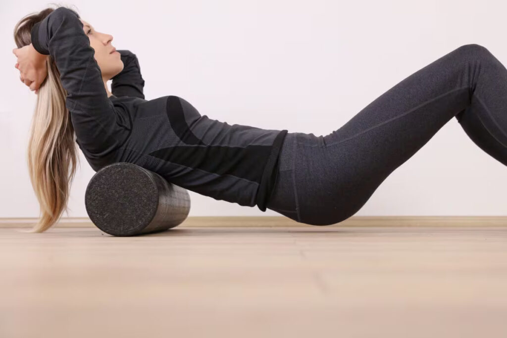 foam roller in use