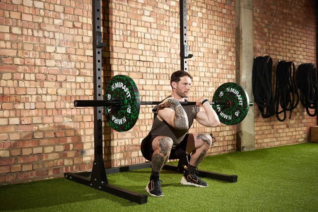 athlete front squats