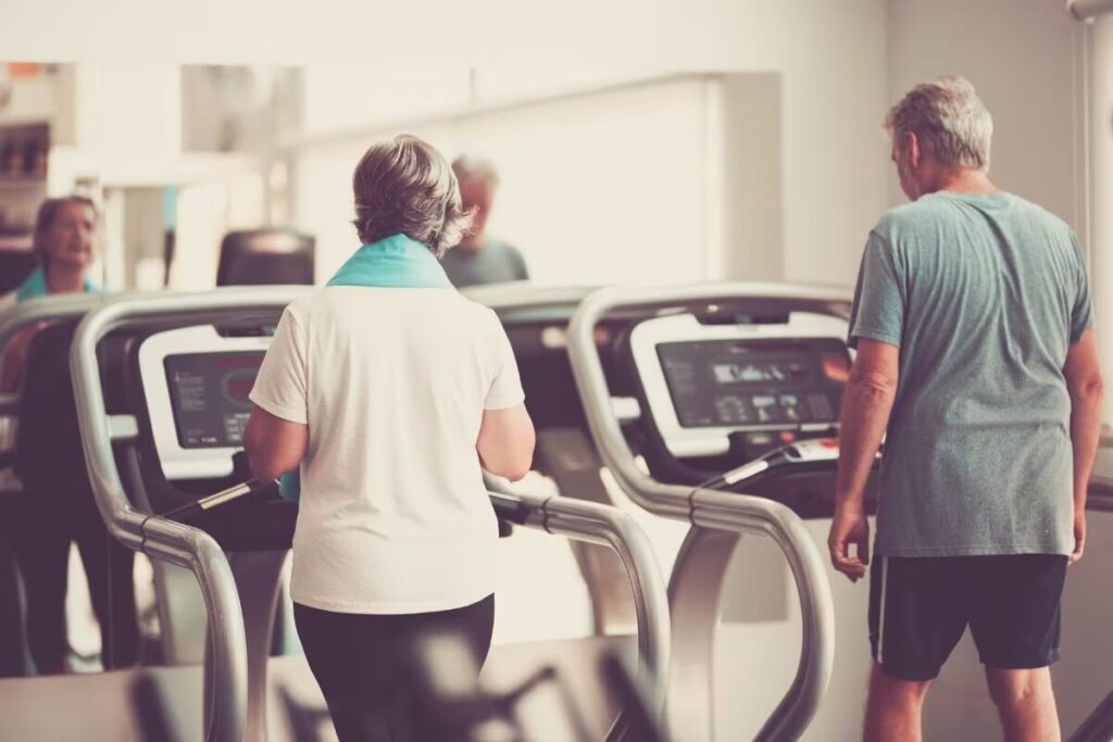 senior treadmill walking