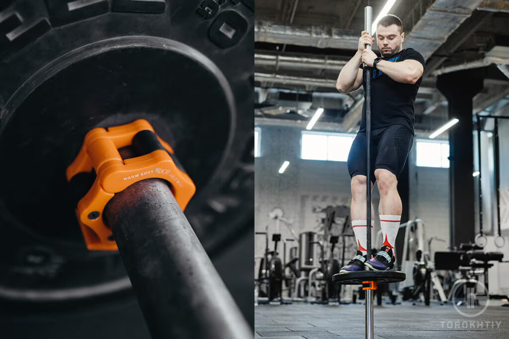 orange barbell collars