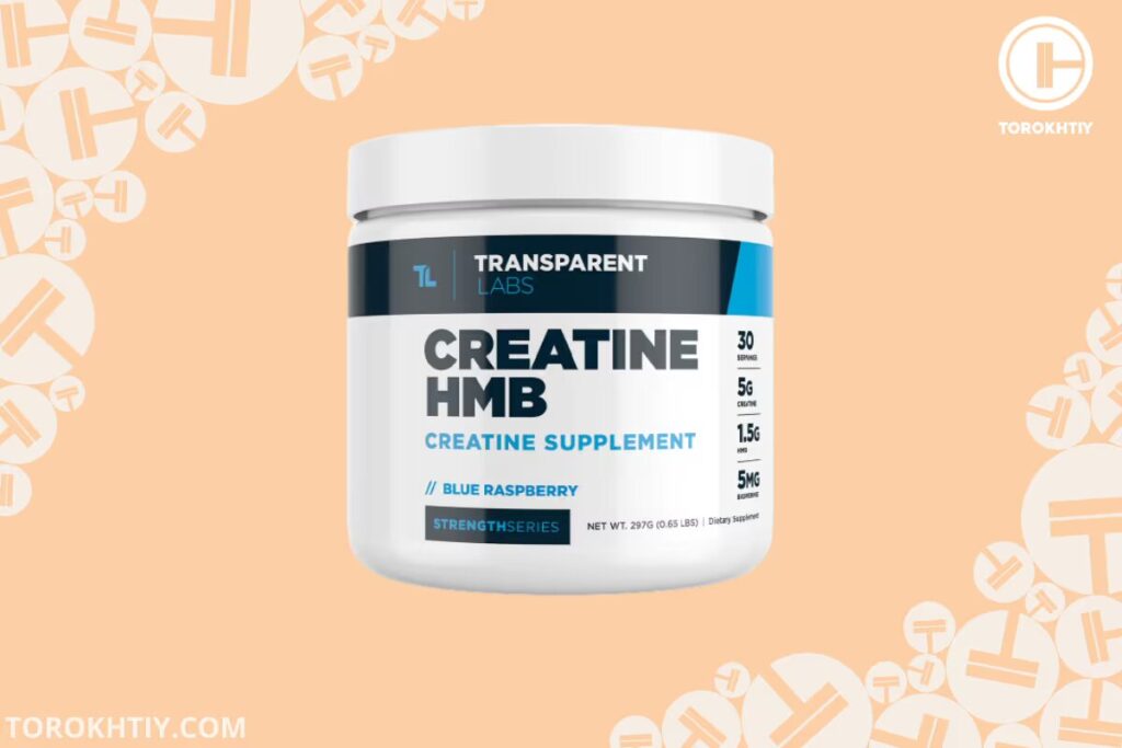 transparent labs creatine hmb on orange background