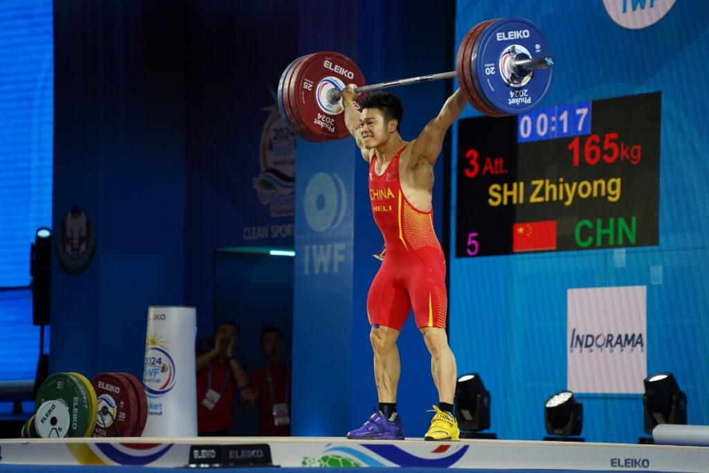 Shi Zhiyong Gold 165kg Snatch at IWF Worls Cup 2024